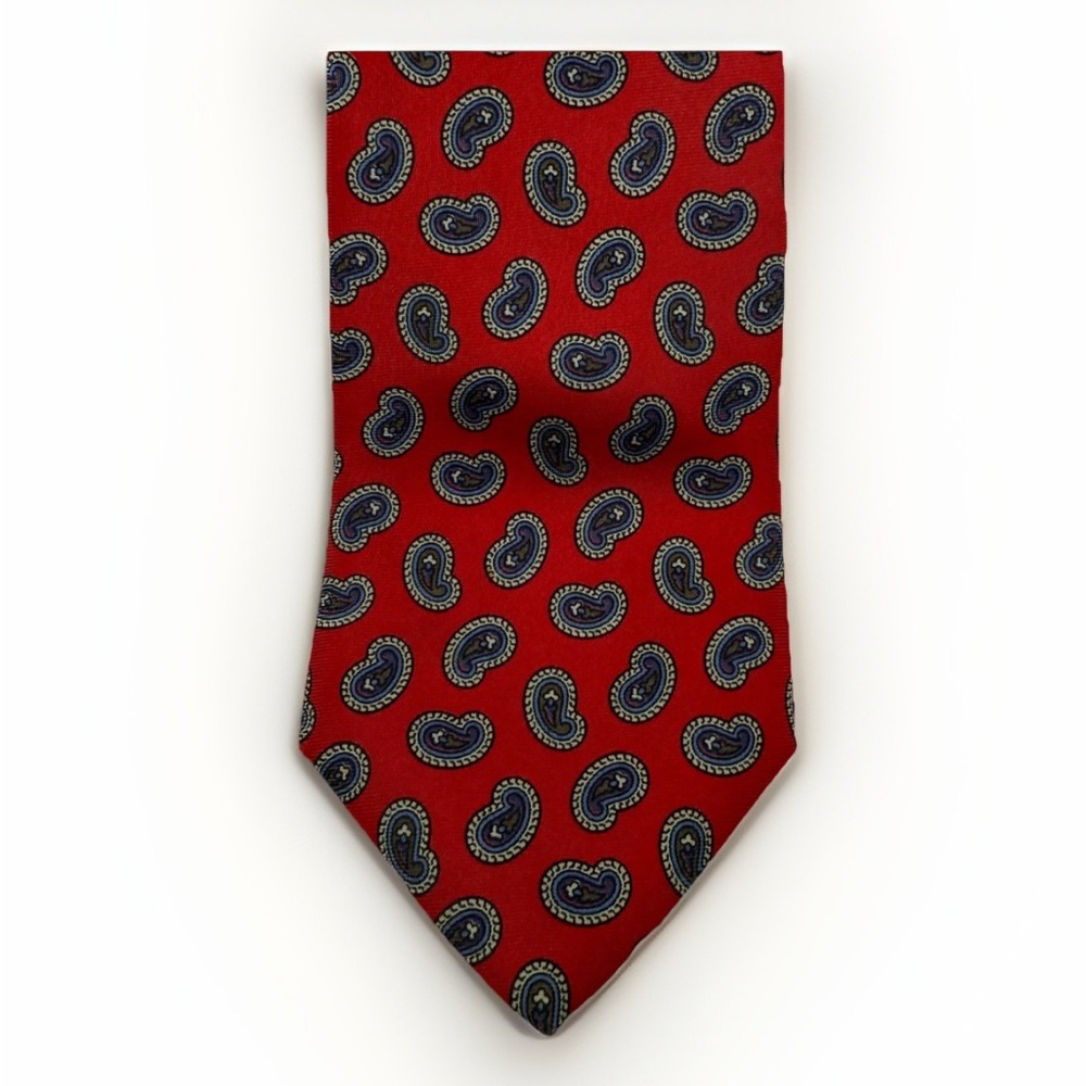 Lord‎ & Taylor Men's Shop Red Paisley Bean Silk Tie
